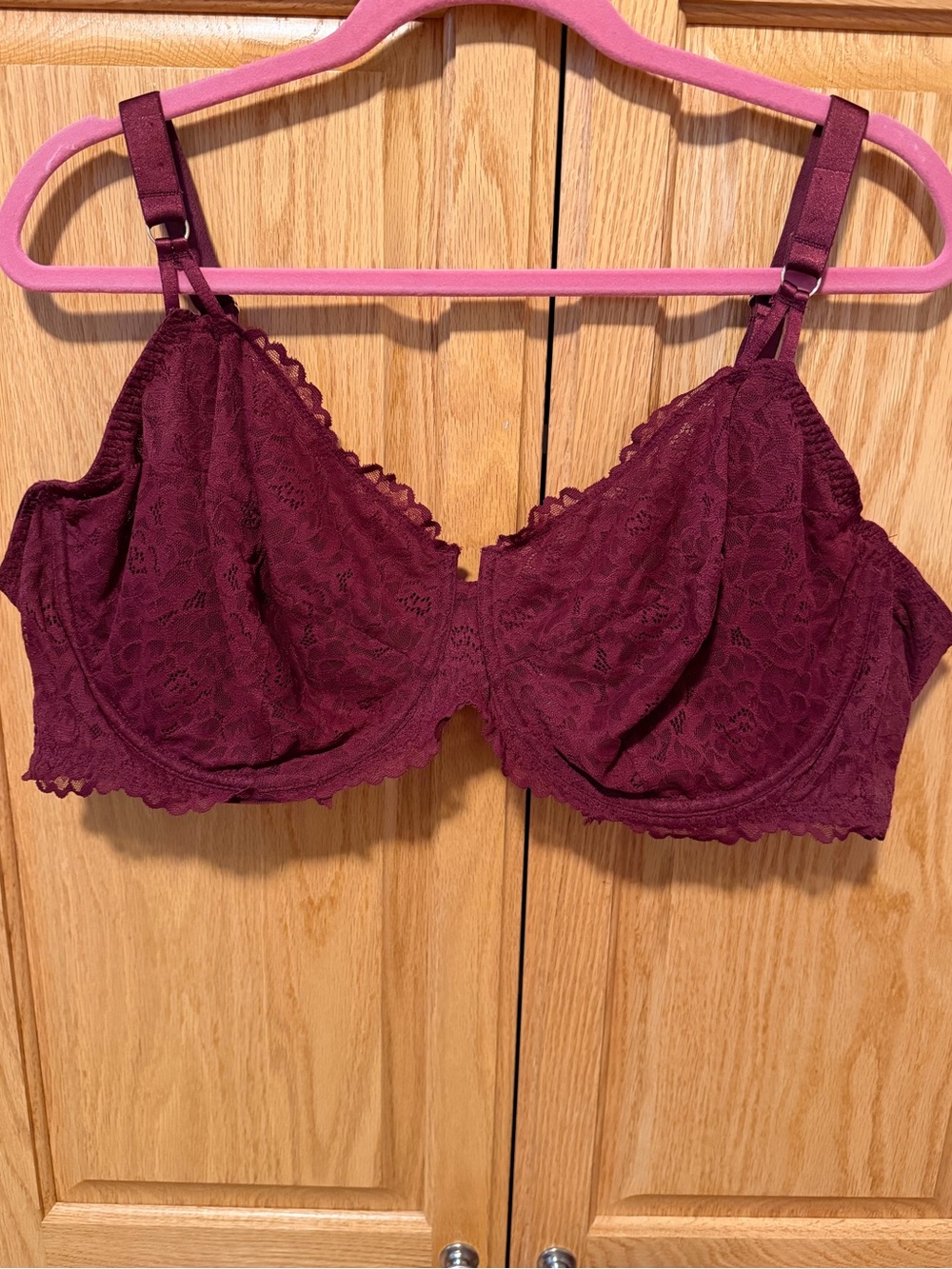 Auden Burgundy Lace Underwire Bra
